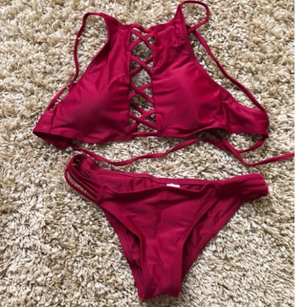 Zaful Bikini! High neck red.